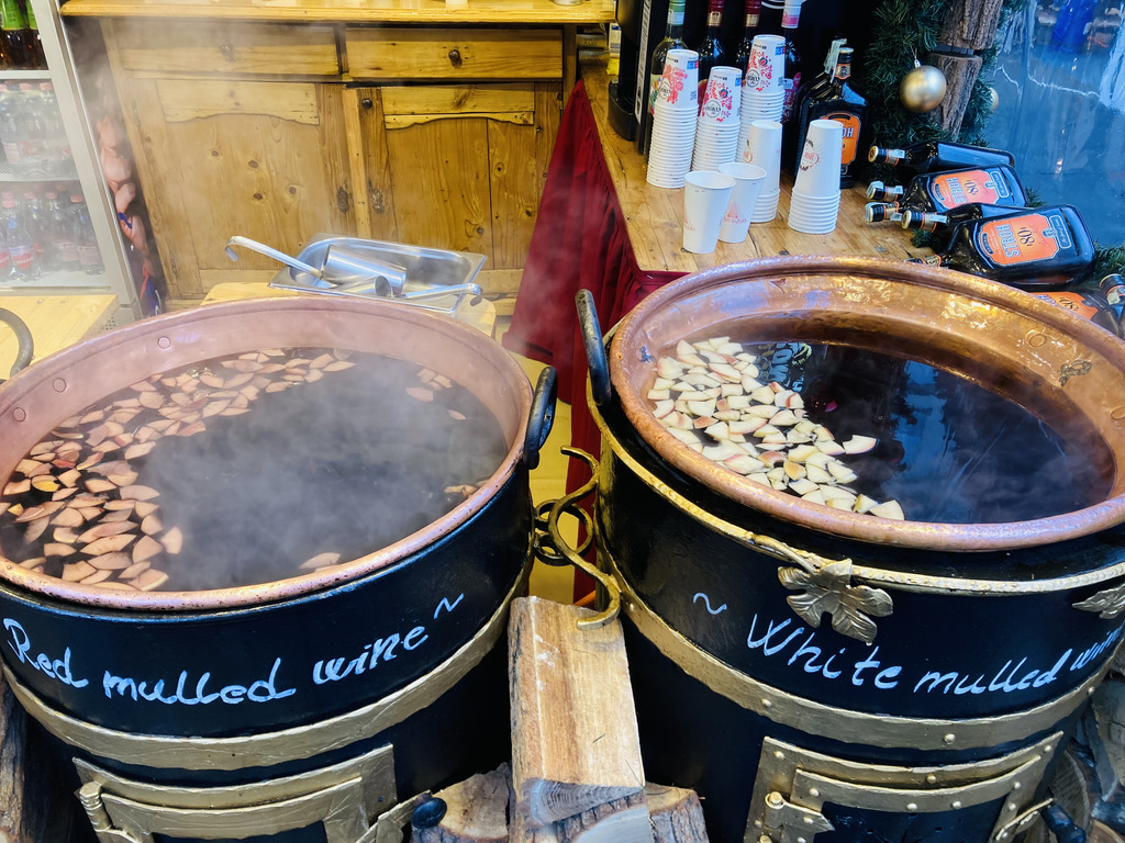Mulled wine at the Christmas Market at Vörösmarty Square in Budapest, Hungary.