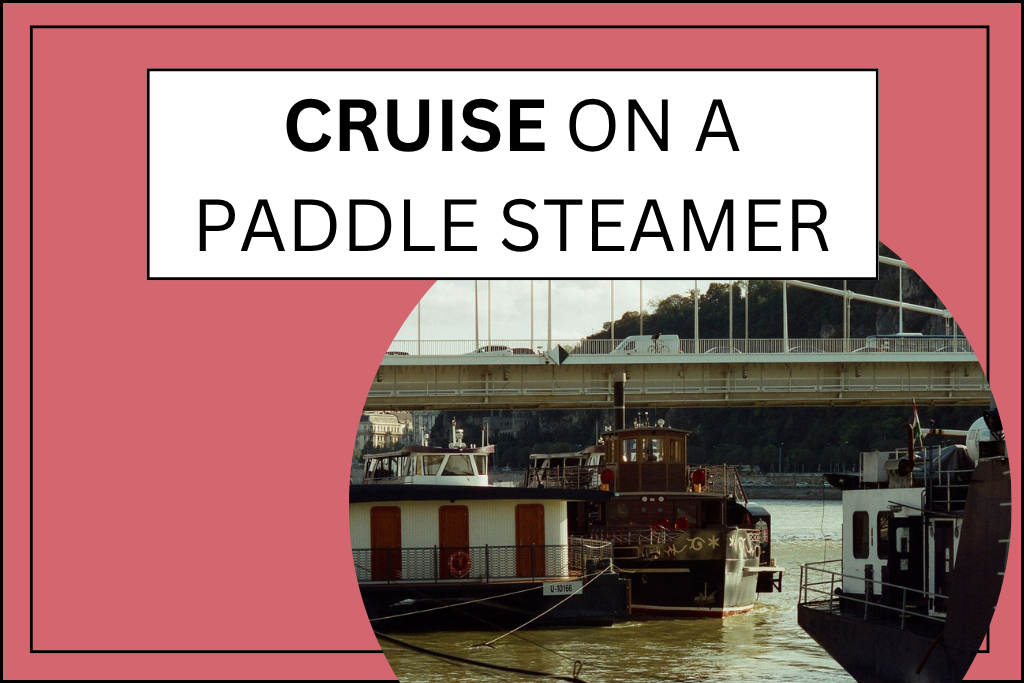 Banner for Budapest cruise on a historic paddle steamer.
