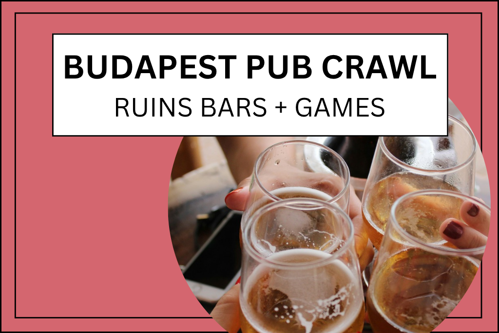 Banner for Pub Crawl in Budapest, Hungary.