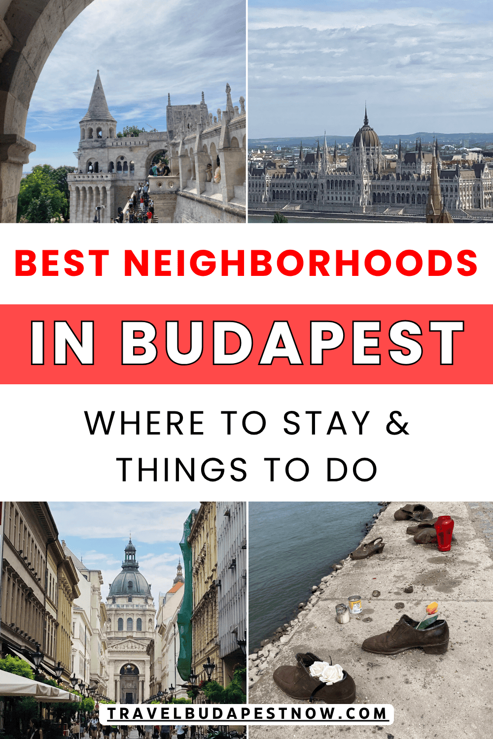 Pinterest Pin design for a post on the best Budapest districts to stay in.