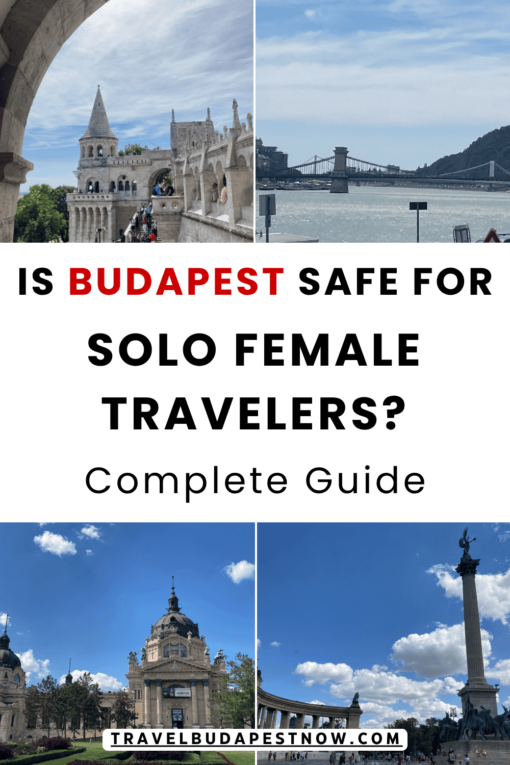 Pinterest Pin design for a post on 'Is Budapest Safe for Solo Female Travellers?'