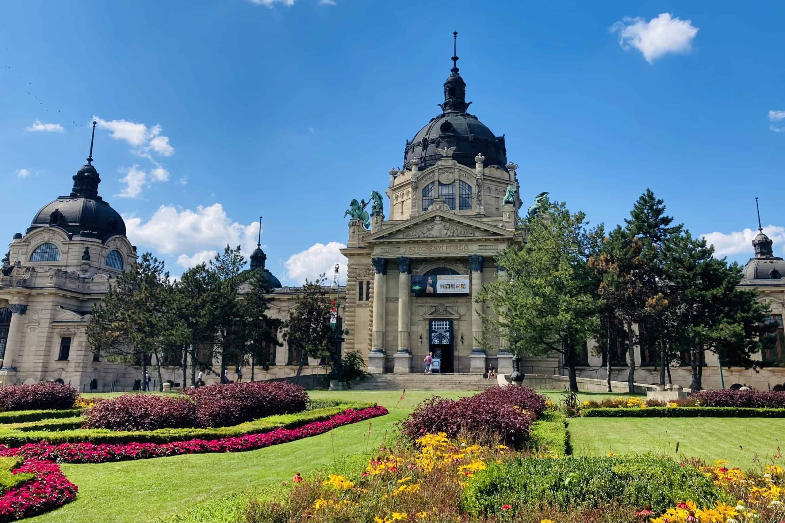 The building of the Széchenyi Thermal Baths in Budapest, Hungary.