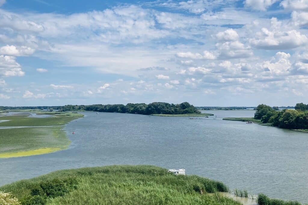 The view of Lake Tisza in Hungary.
