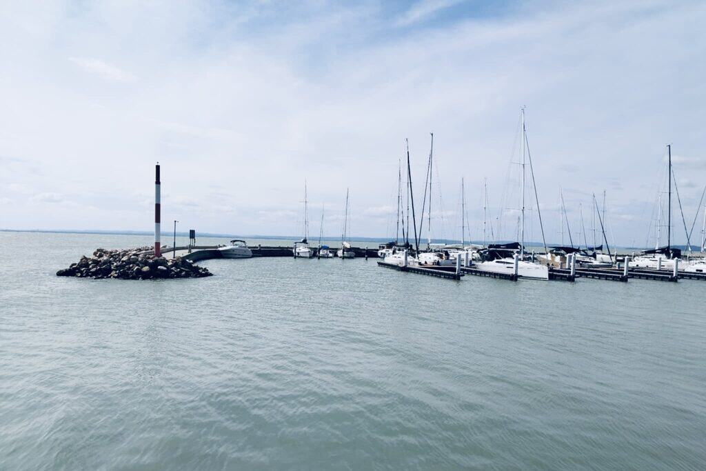 Sailing boats at the harbour at Lake Balaton in Hungary.