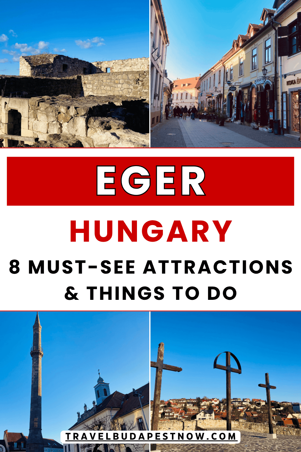 Pinterest Pin design for a post on the best things to do in Eger, Hungary.
