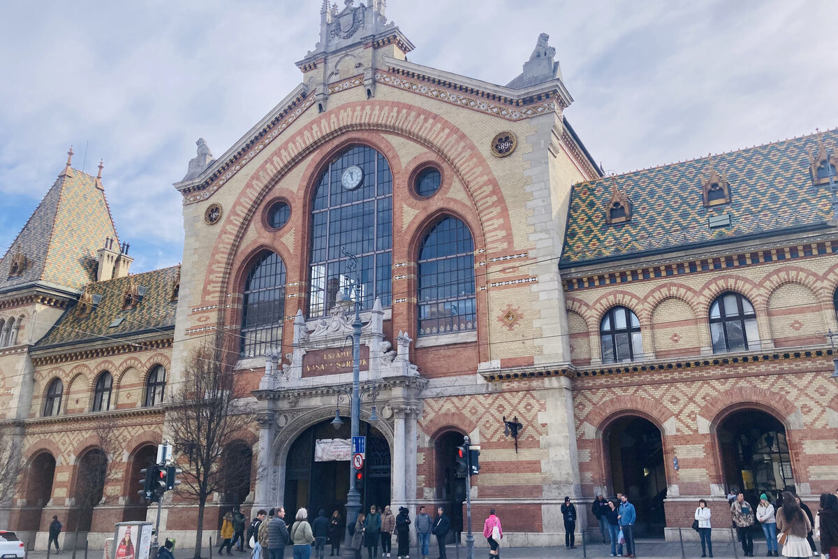 The building of the Central Market Hall in Budapest, Hungary.