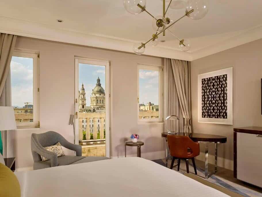 Room inside the Al Habtoor Palace Hotel in Budapest, Hungary.