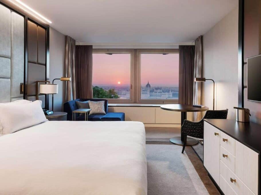 River view from the Hilton Hotel in Budapest, Hungary.