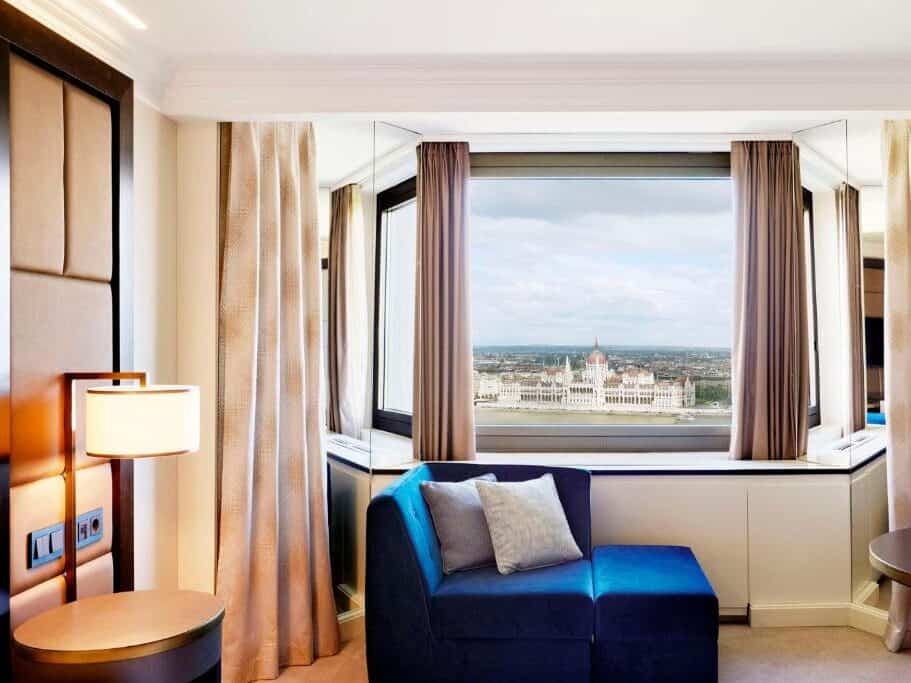 River view from the Hilton Hotel in Budapest, Hungary.