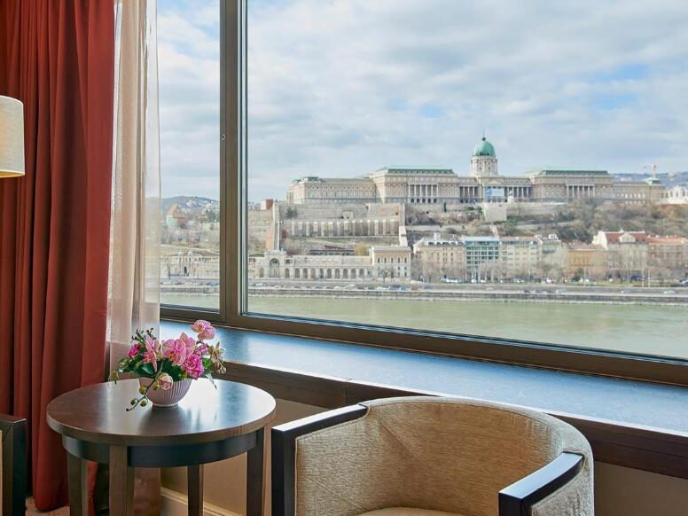 River view from the InterContinental Hotel in Budapest, Hungary.