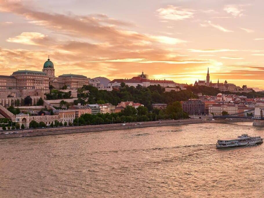 River view from the Marriott Hotel in Budapest, Hungary.