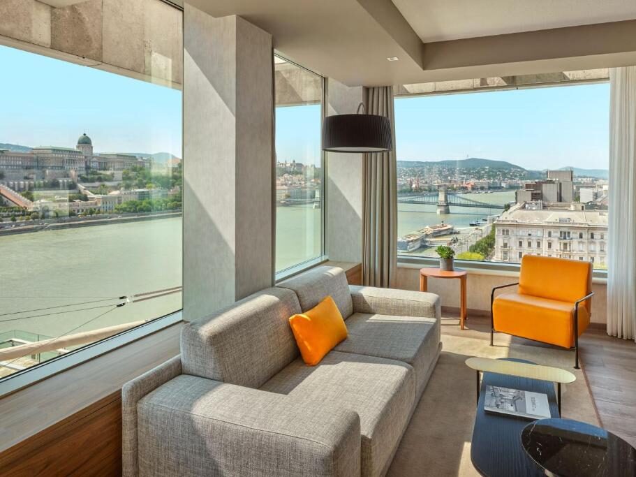 River view from the Marriott Hotel in Budapest, Hungary.