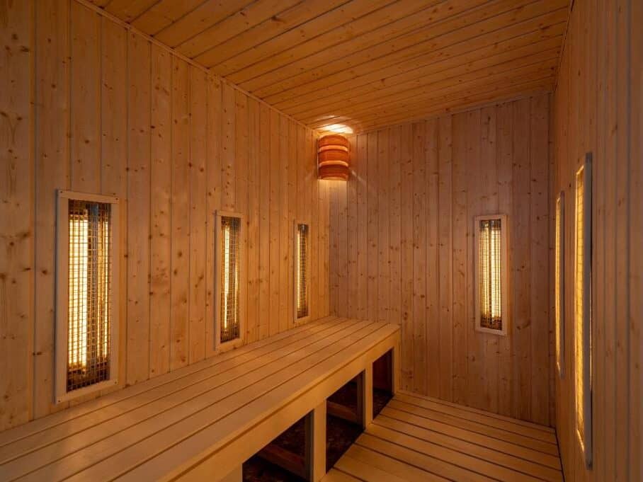 A sauna at the Three Corners Downtown Hotel in Budapest, Hungary.