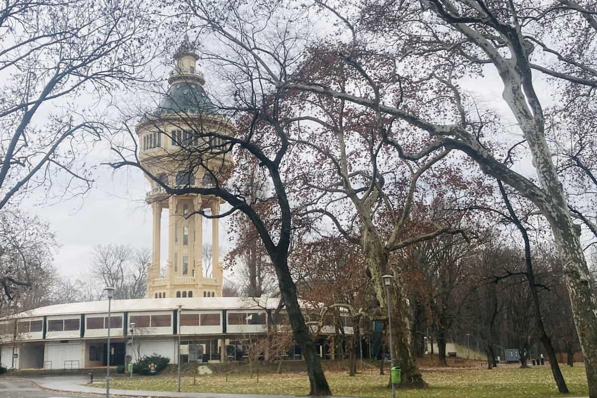The Water Tower on Margaret Island in Budapest, Hungary.