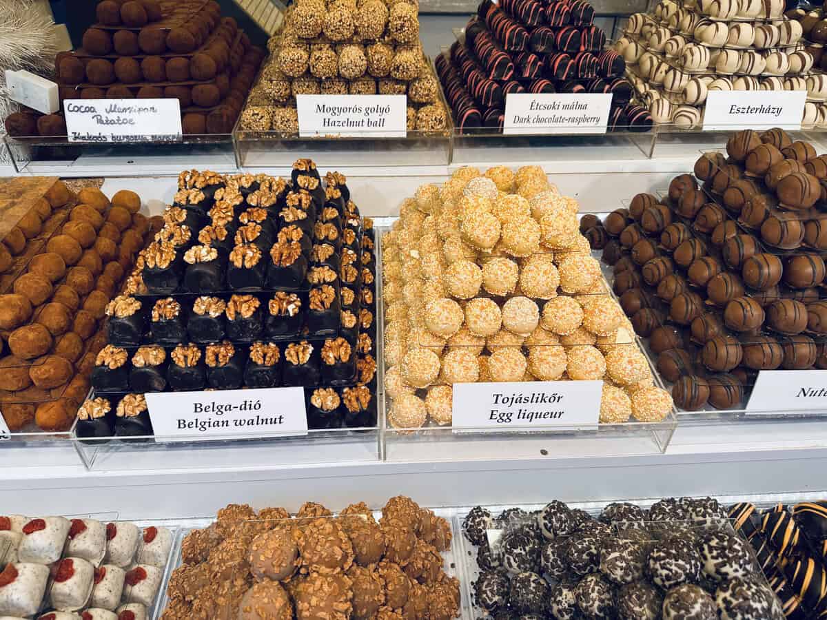 Sweet desserts at the Budapest Basilica Christmas Market.